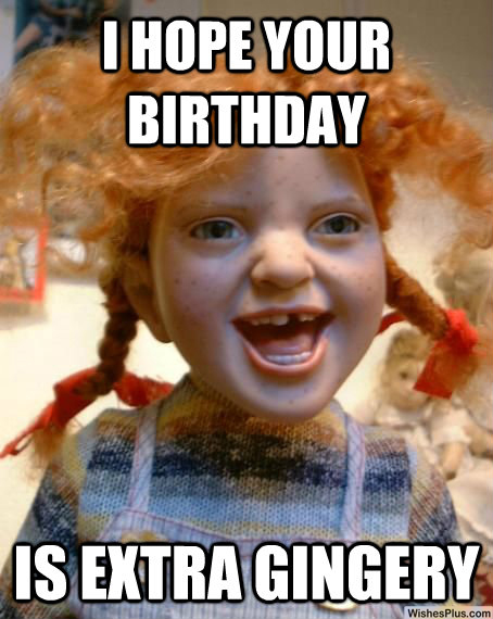 extra gingery funny happy birthday memes